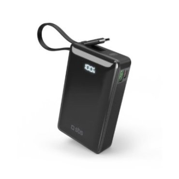 Batería externa de 20.000 mAh con cable USB-C integrado, 1 USB-C Power Delivery de 20 W y USB-A de carga rápida de 22,5 W