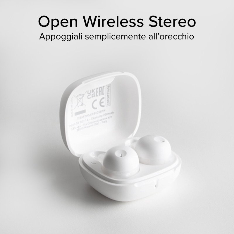 OWS earphones with ear hooks and charging case