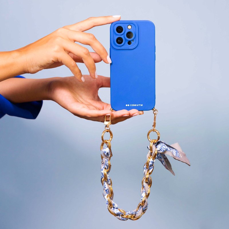 iPhone 14 Pro cover with wrist chain and foulard