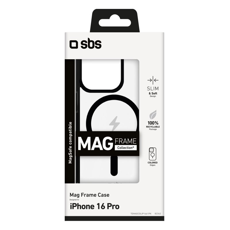 Cover for iPhone 16 Pro with coloured edges compatible with MagSafe charging