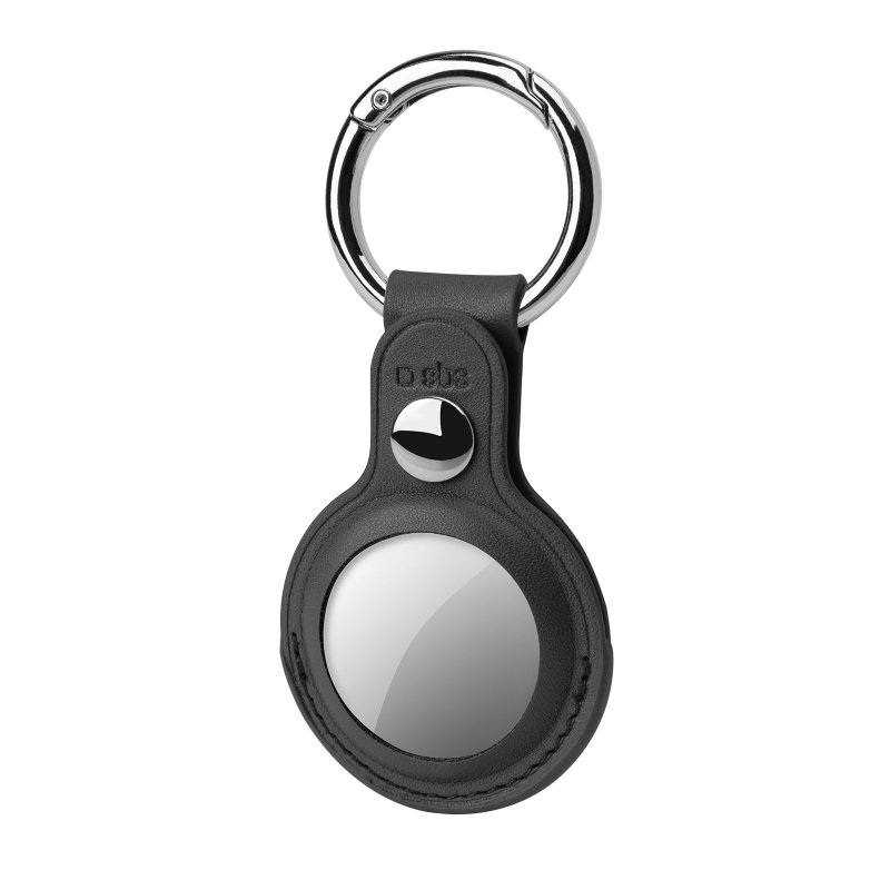 Synthetic leather AirTag case with key ring