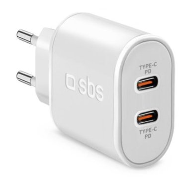 20W Power Delivery Wall Charger with two USB-C outputs