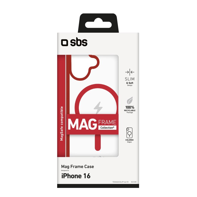 Cover for iPhone 16 with coloured edges compatible with MagSafe charging