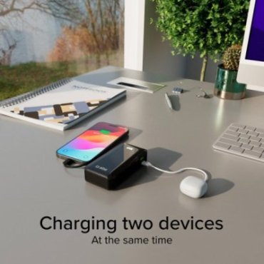 Power Bank 10,000 mAh with built-in USB-C cable