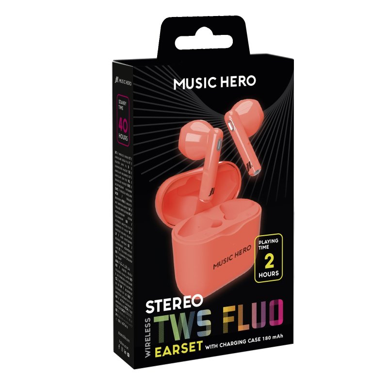 Fluo-colored TWS earphones